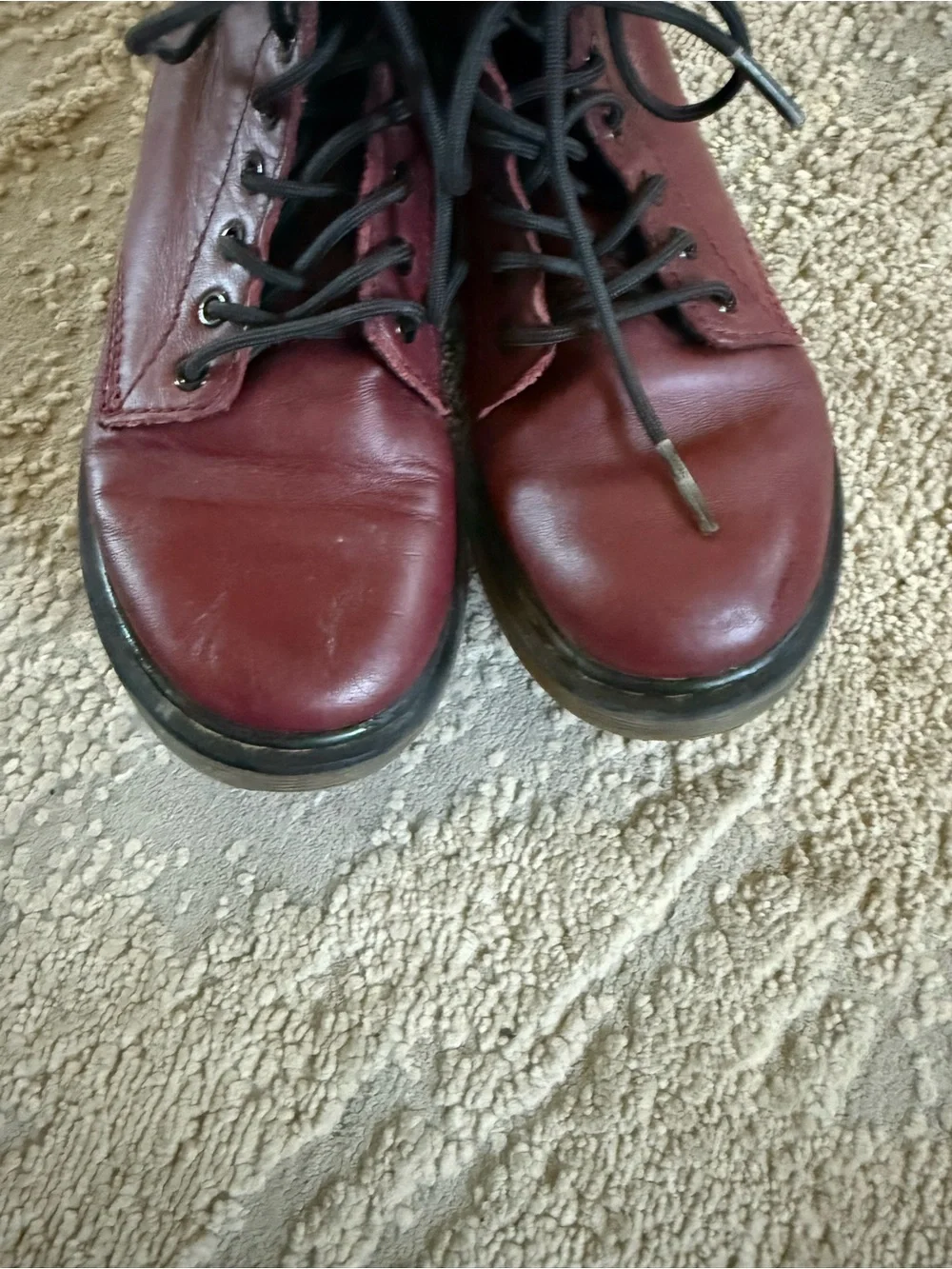 Dr. Martens Boots maroon red lace up 1460J AW004 size 13